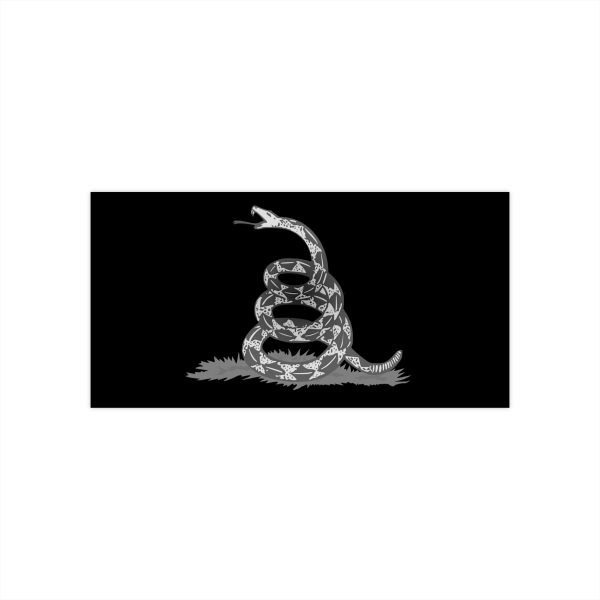 Gadsden Don't Tread On Me Flag of 1776-silver - Black Flag Variant Bumper Sticker - Image 2